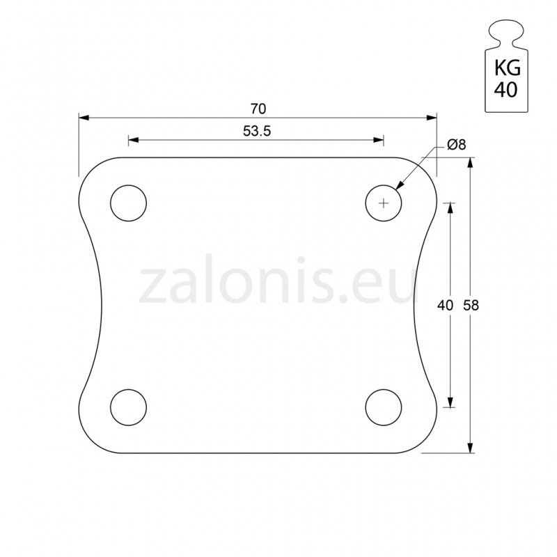 ΡΟΔΑ ΒΙΟΜΗΧΑΝΙΚΗ 105 ΜΕ ΦΡΕΝΟ Φ.65/ Υ.84 / 40KG